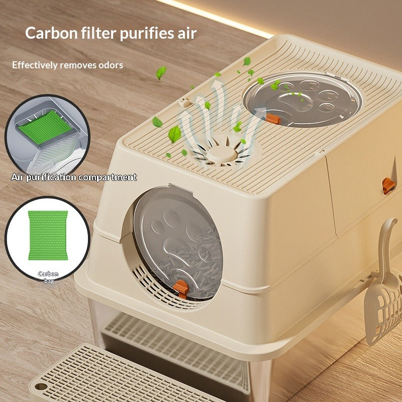 Detachable Semi-Enclosed Cat Litter Box