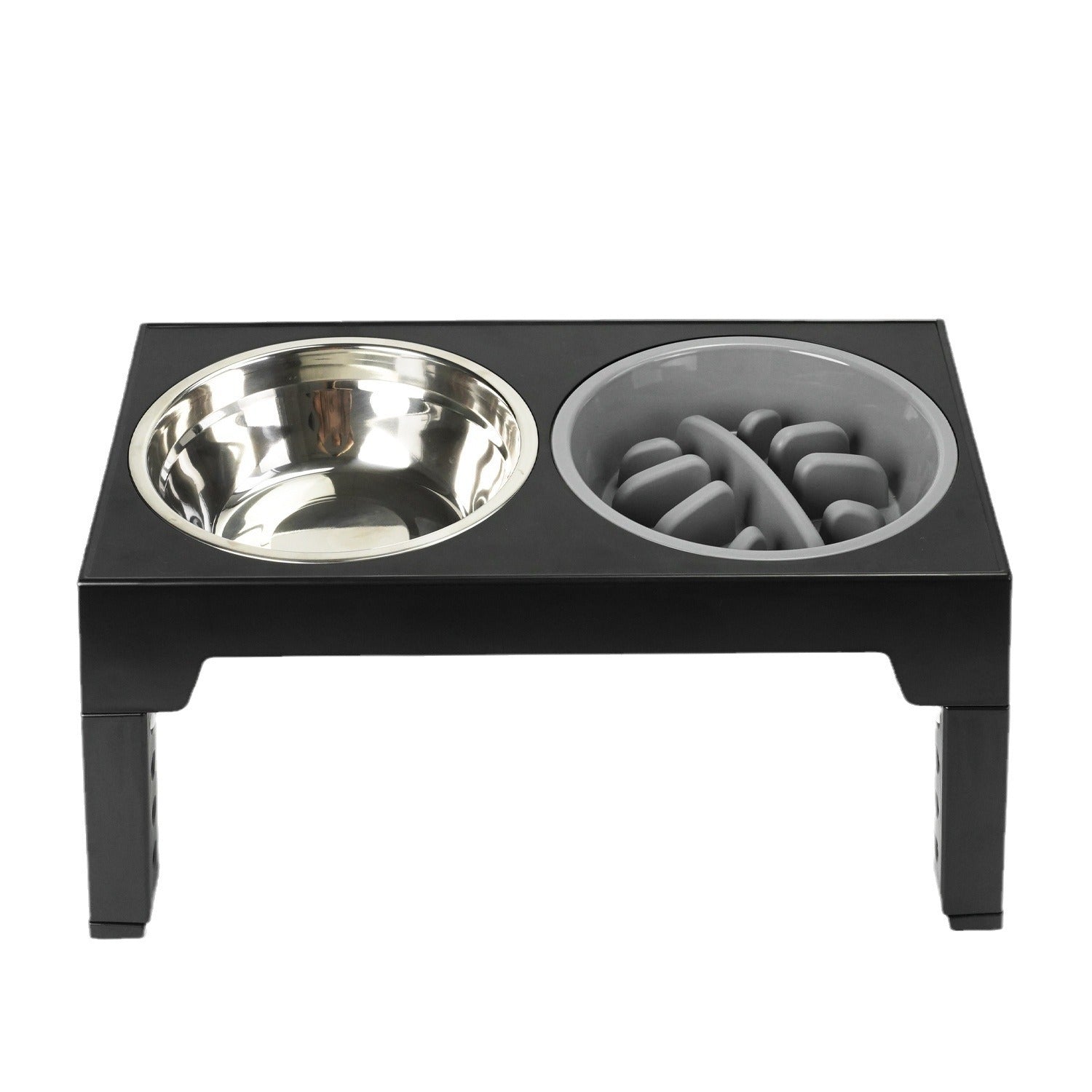 Elevated Slow Feeder Pet Bowl with Stainless Steel (2-in-1)