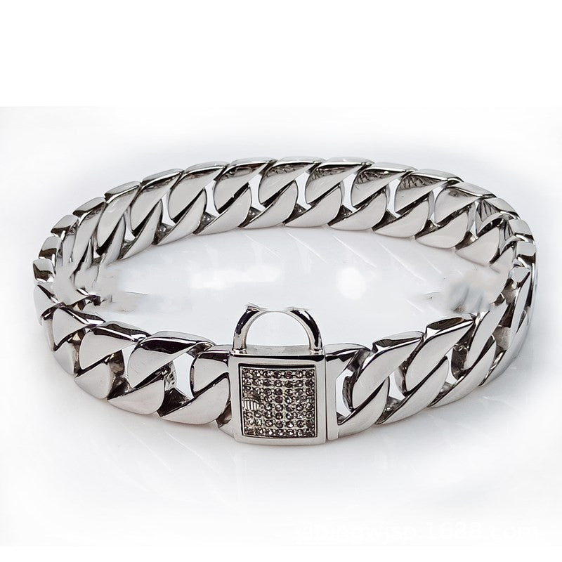 Stainless Steel Pet Chain Dog Collar and Leash