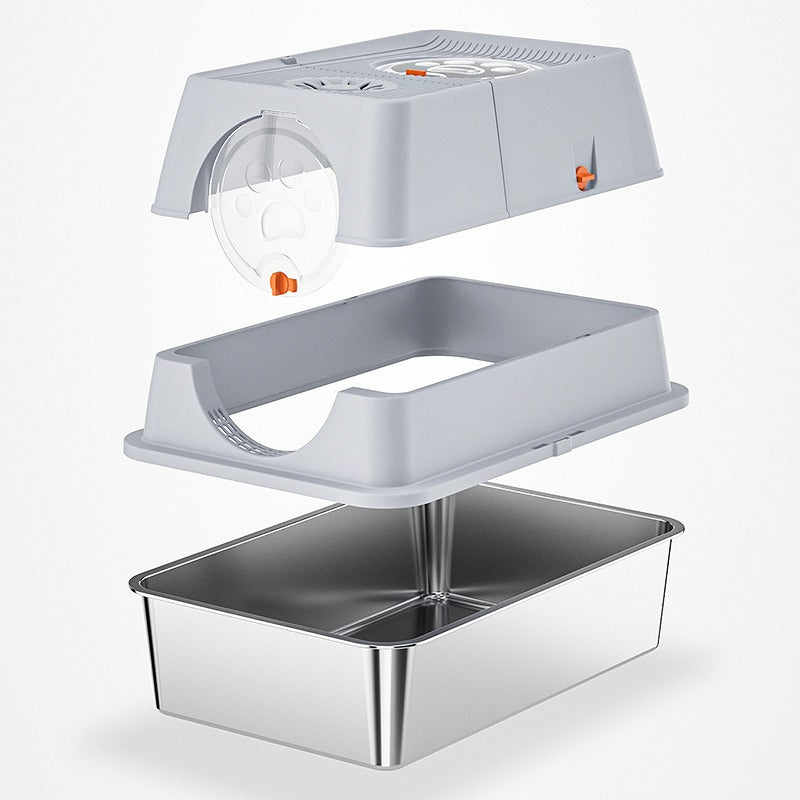 Detachable Semi-Enclosed Cat Litter Box