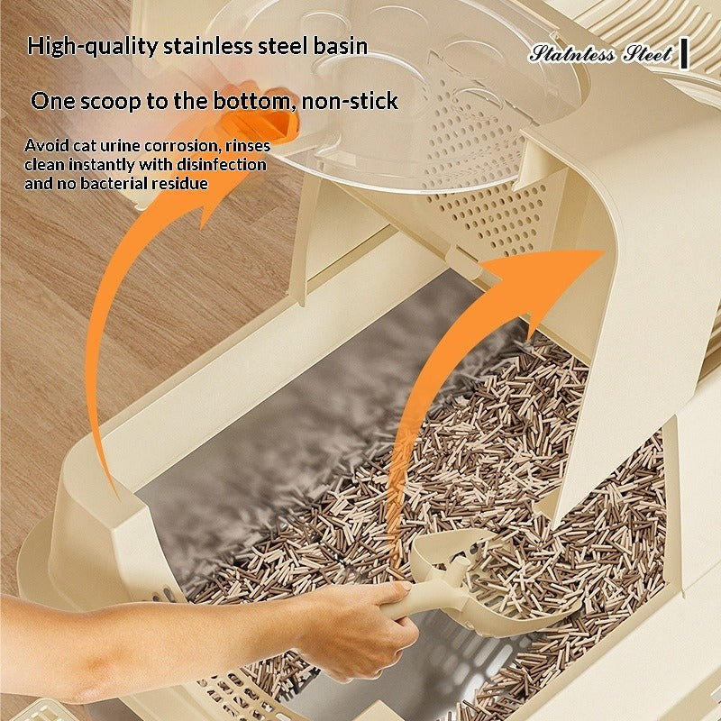 Detachable Semi-Enclosed Cat Litter Box