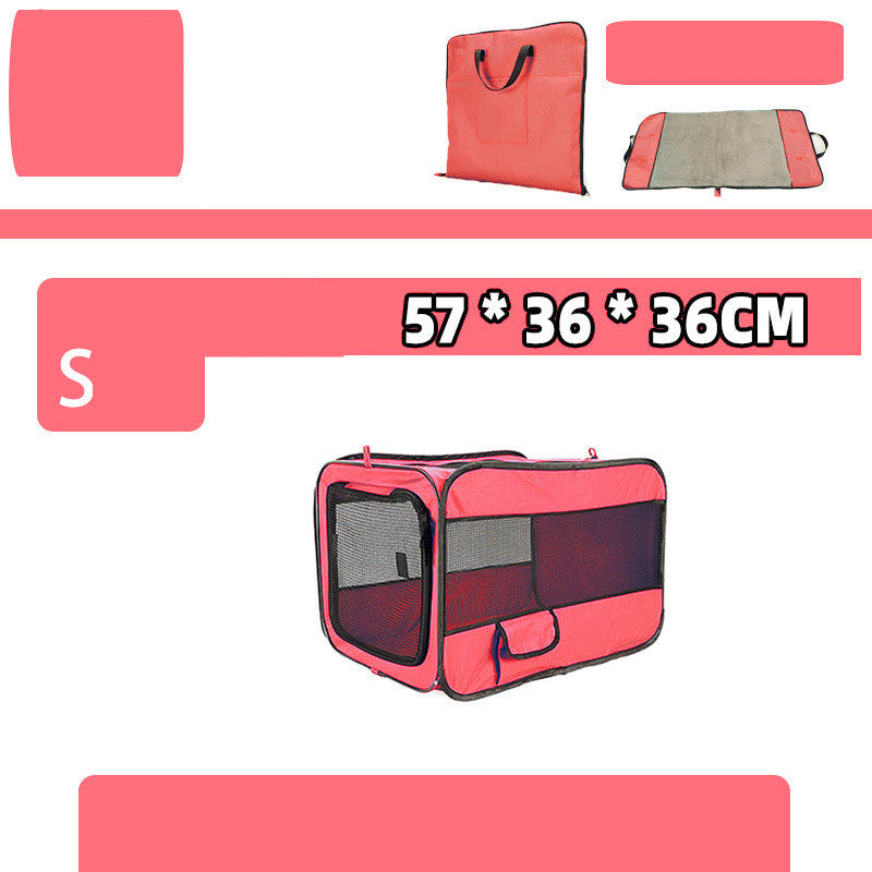 Portable Folding Pet Travel Carrier with Safety Zippers