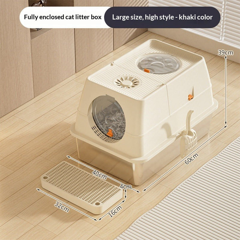 Detachable Semi-Enclosed Cat Litter Box