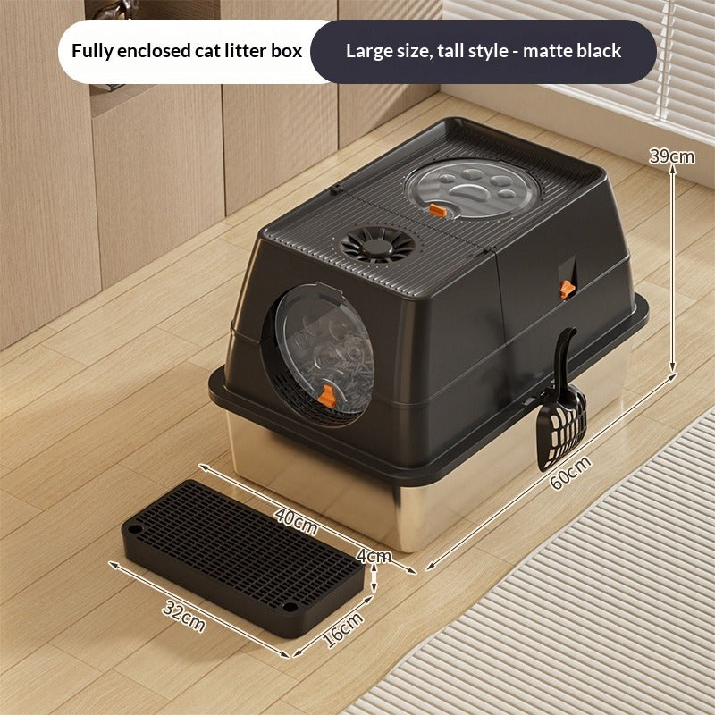 Detachable Semi-Enclosed Cat Litter Box