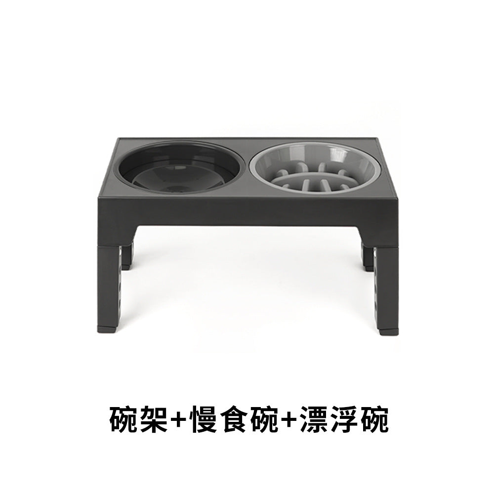 Elevated Slow Feeder Pet Bowl with Stainless Steel (2-in-1)