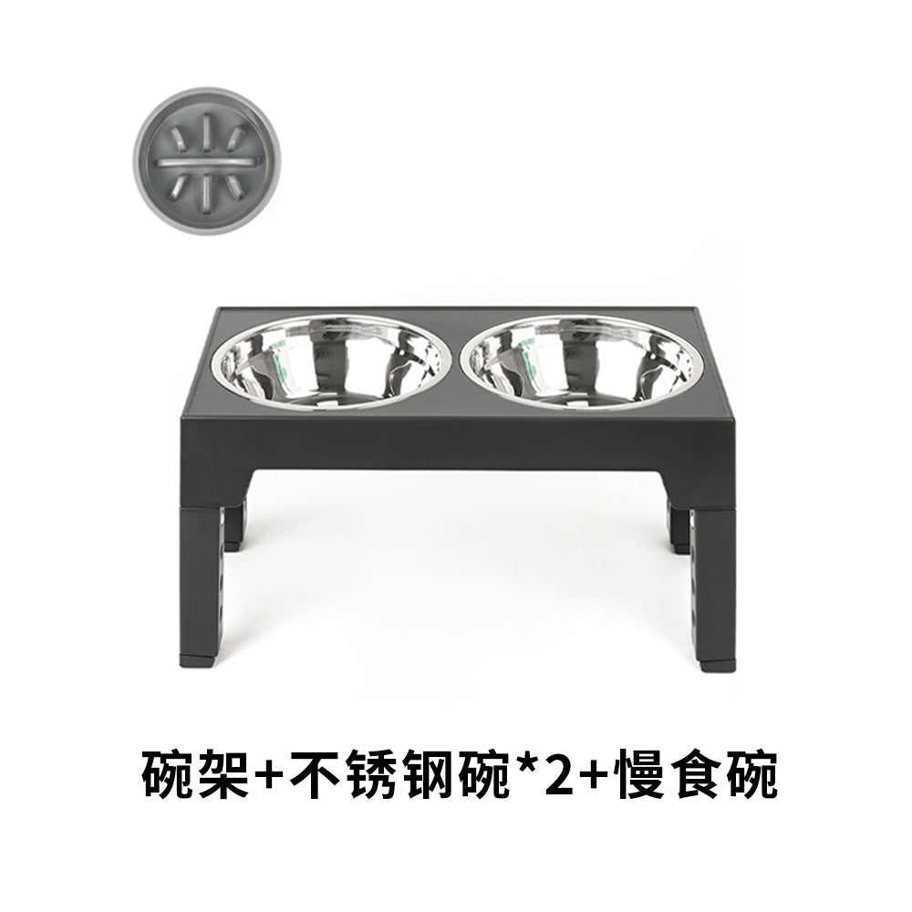 Elevated Slow Feeder Pet Bowl with Stainless Steel (2-in-1)