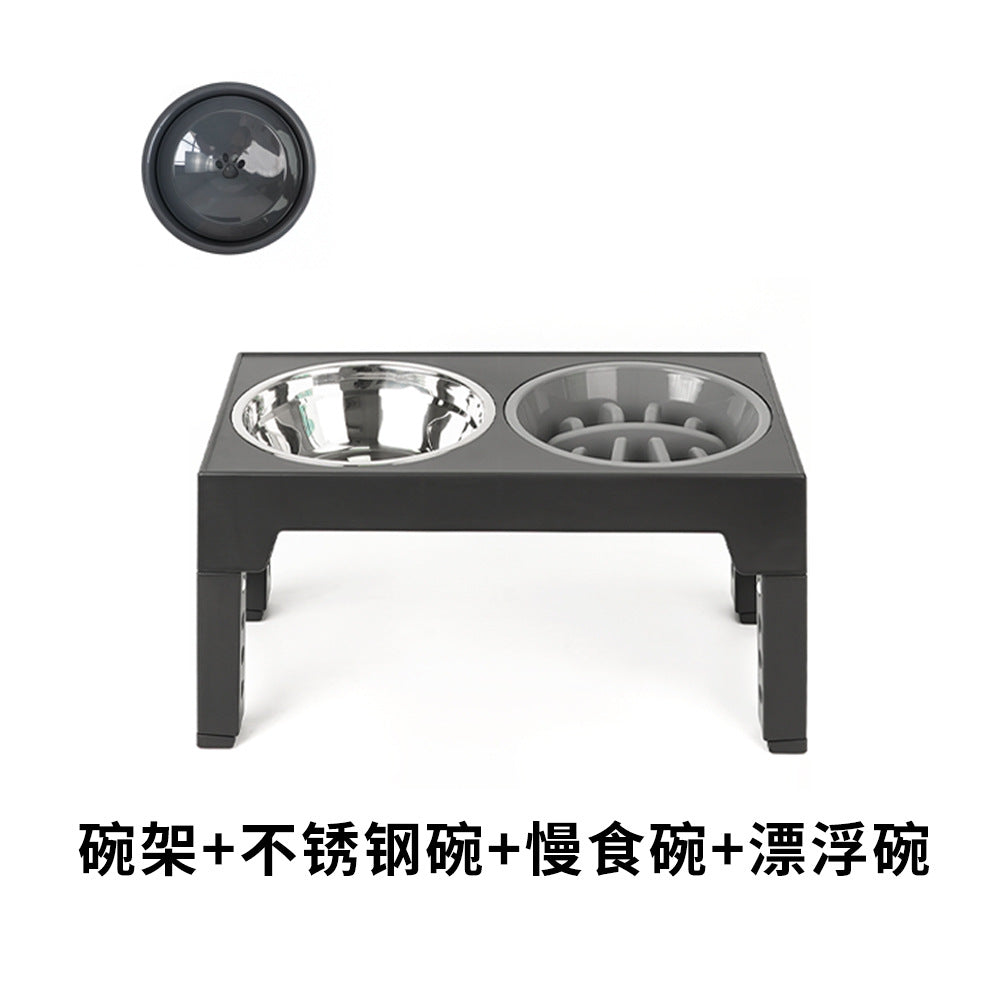 Elevated Slow Feeder Pet Bowl with Stainless Steel (2-in-1)