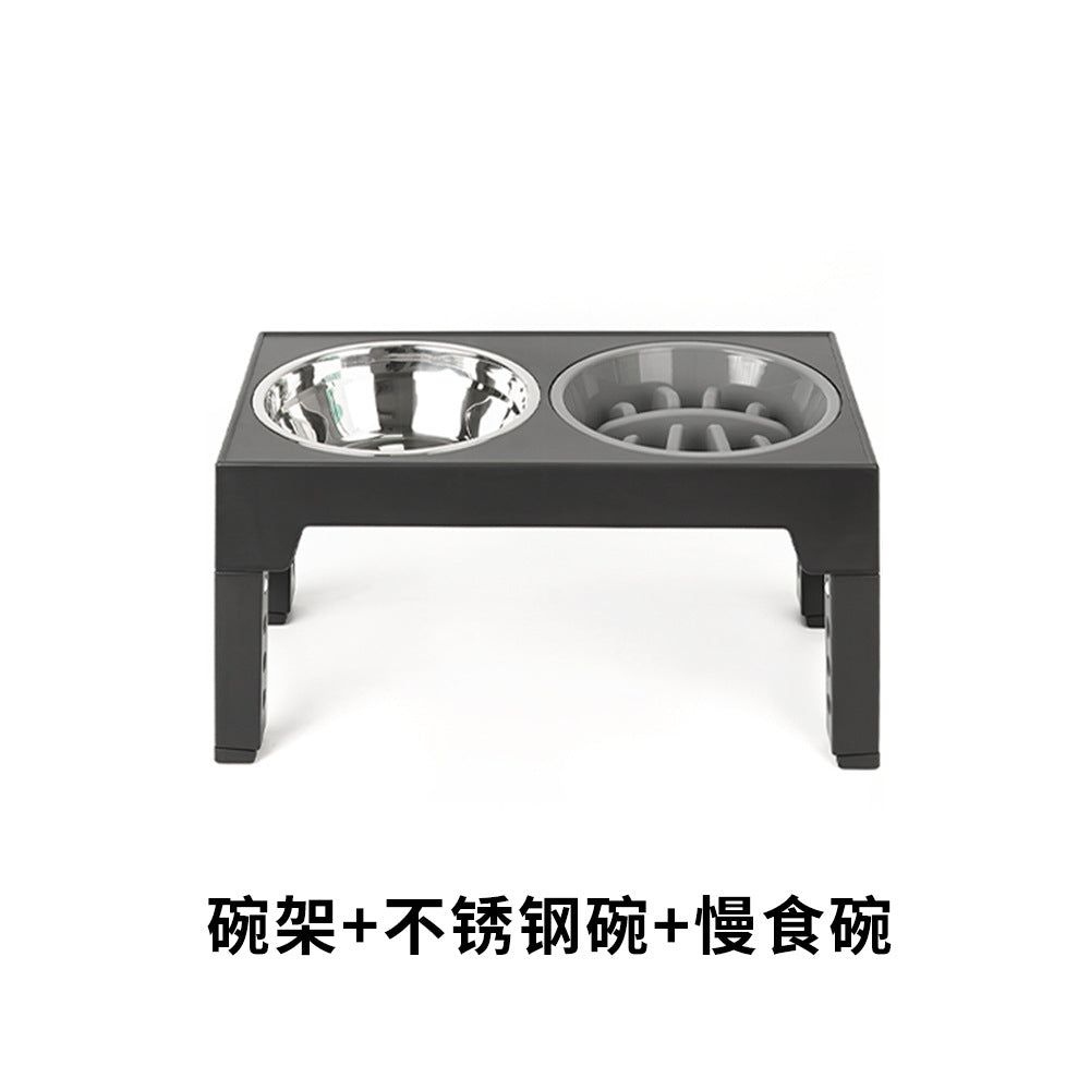 Elevated Slow Feeder Pet Bowl with Stainless Steel (2-in-1)