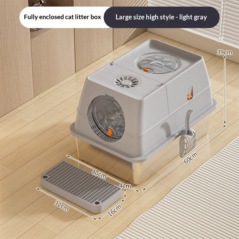 Detachable Semi-Enclosed Cat Litter Box