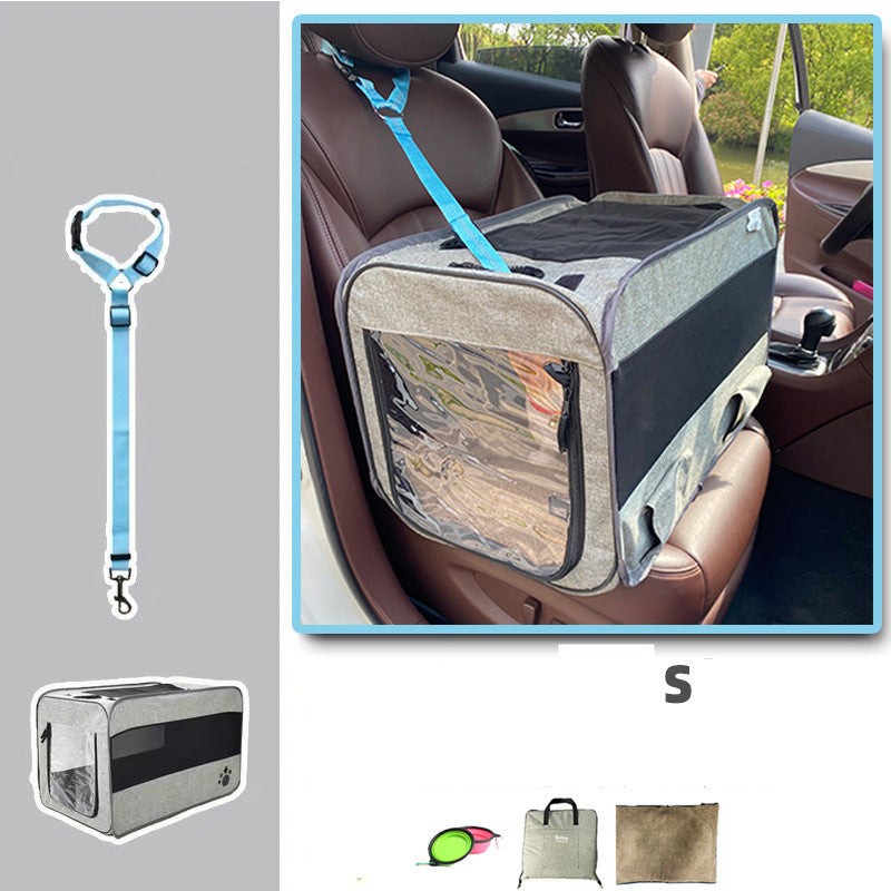 Portable Folding Pet Travel Carrier with Safety Zippers