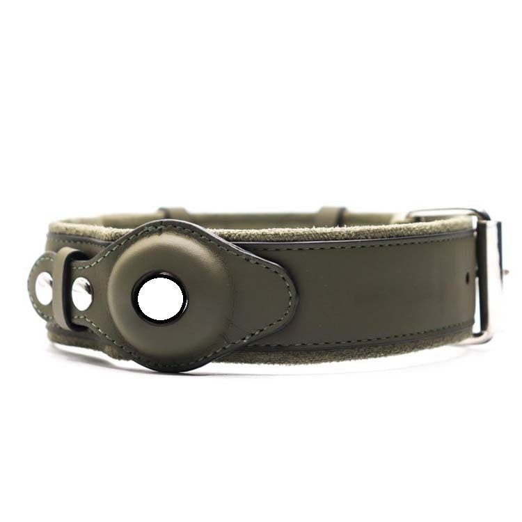 First Layer Leather Dog Collar with Location Tracker
