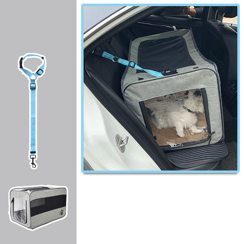 Portable Folding Pet Travel Carrier with Safety Zippers