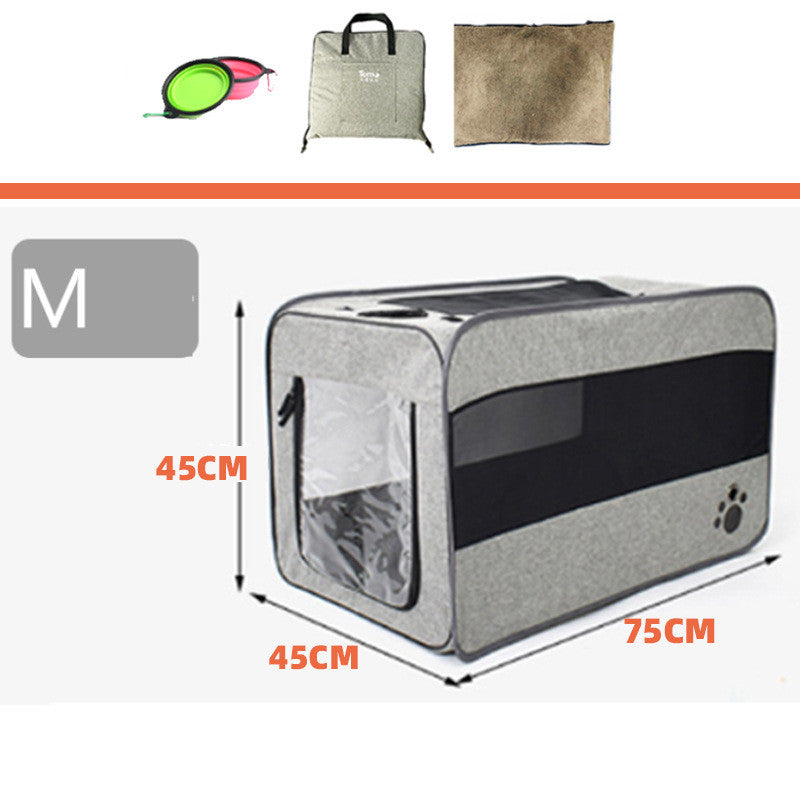 Portable Folding Pet Travel Carrier with Safety Zippers