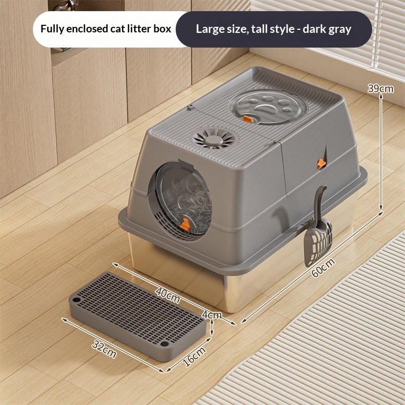 Detachable Semi-Enclosed Cat Litter Box