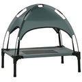 Elevated Dog Cot with Canopy, 24" Gray