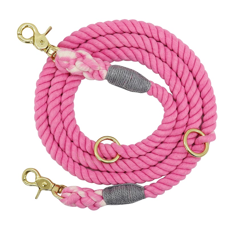 Double Dog Walking Rope with Half-Chain Collar