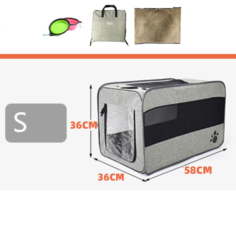 Portable Folding Pet Travel Carrier with Safety Zippers
