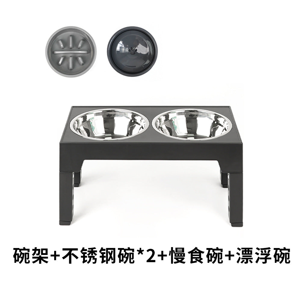 Elevated Slow Feeder Pet Bowl with Stainless Steel (2-in-1)