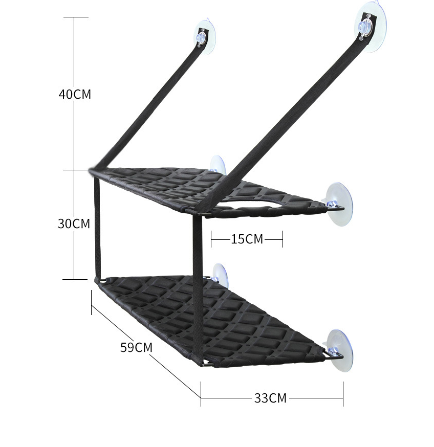 Window-Mounted Cat Hammock with Suction Cups (Single/Double)